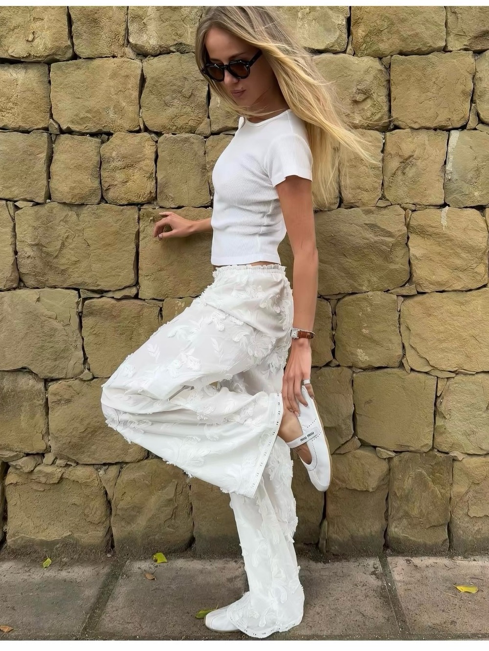 The Garment Jewell Straight-Leg Embroidered Pants